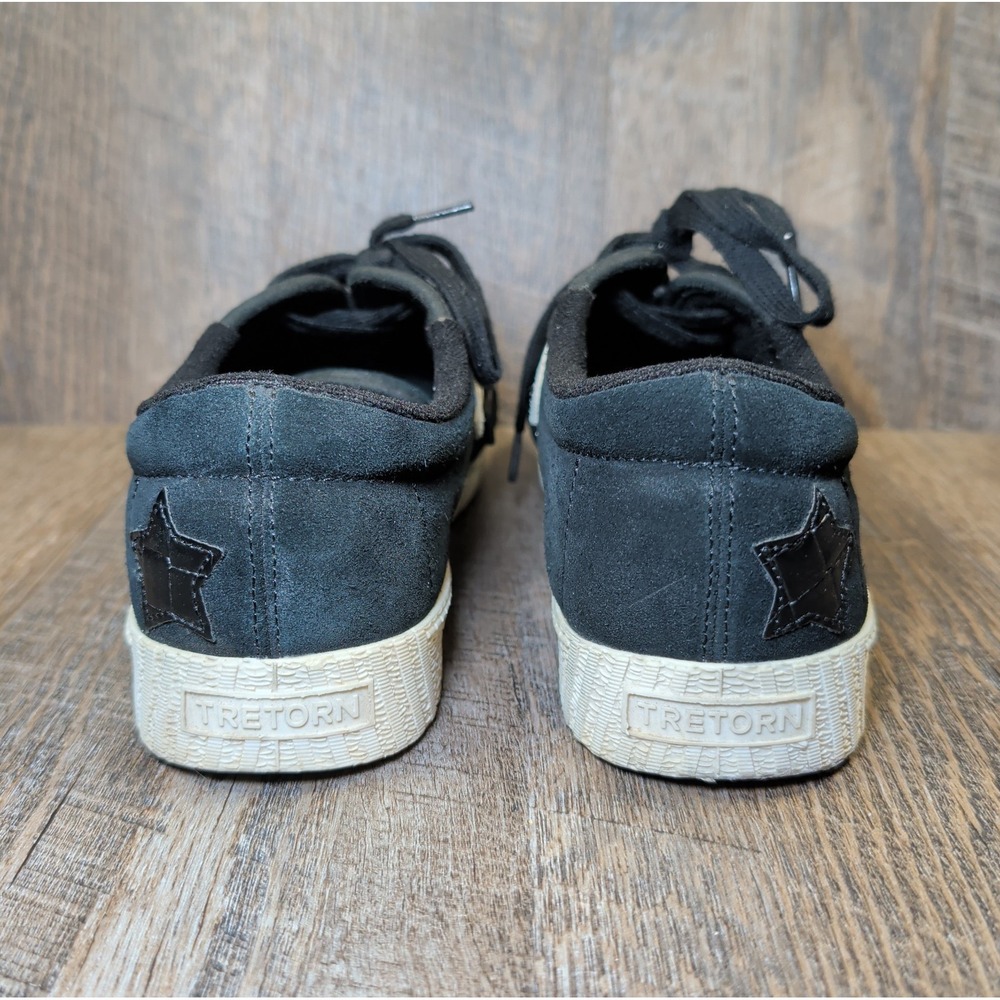 Tretorn Lace-Up Casual Sneakers Nylite Suede Black Shoes With Stars Womens 8.5 - Picture 7 of 13